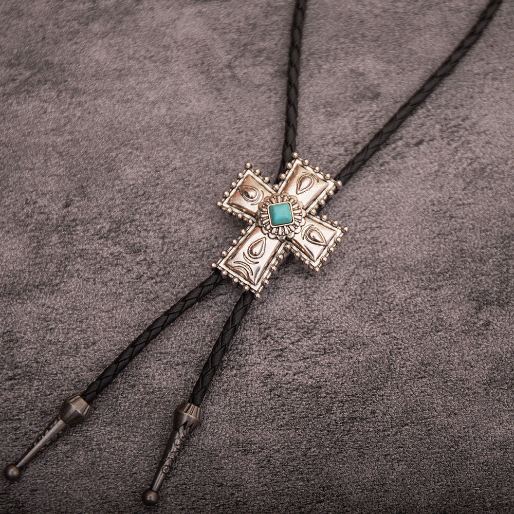 Wholesale  Turquoise Pattern Alloy Accessories Polo Tie Fashion Collar Necklace